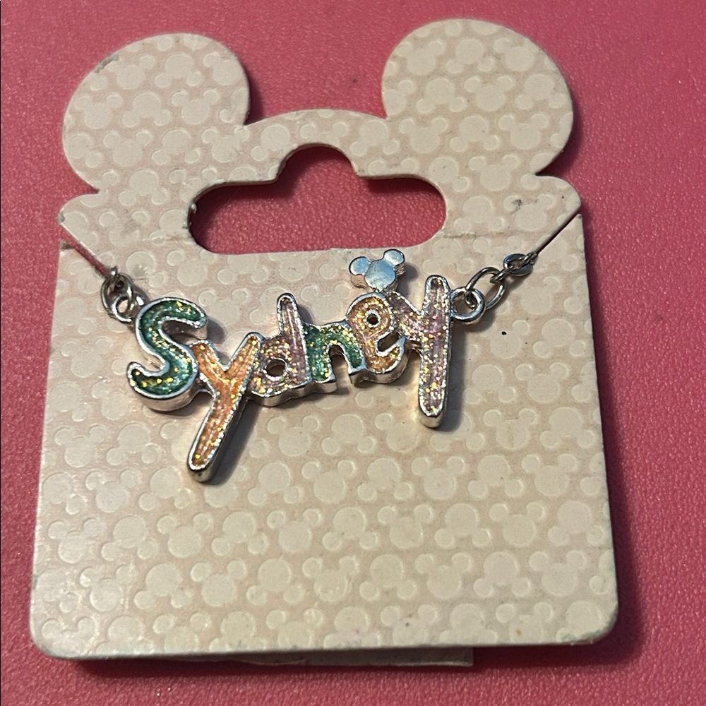Disney Theme Park "Sydney” necklace NEW on CARD